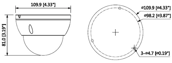 外形寸法図 DH-IPC-HDBW1220EN-S-0280B