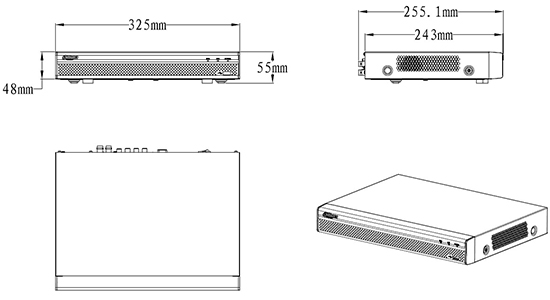 外形寸法図 DHI-HCVR7104HE-S3